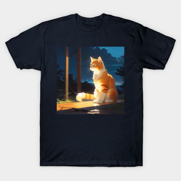 Beautiful Electric Cat T-Shirt by Spaceboyishere